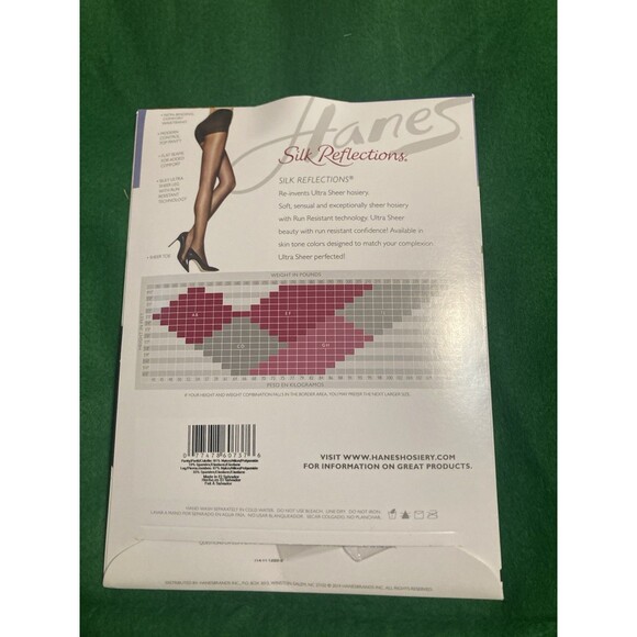 Hanes Pantyhose Silk Reflections Ultra Sheer Control Top Run Resistant CD Natura - Picture 2 of 2